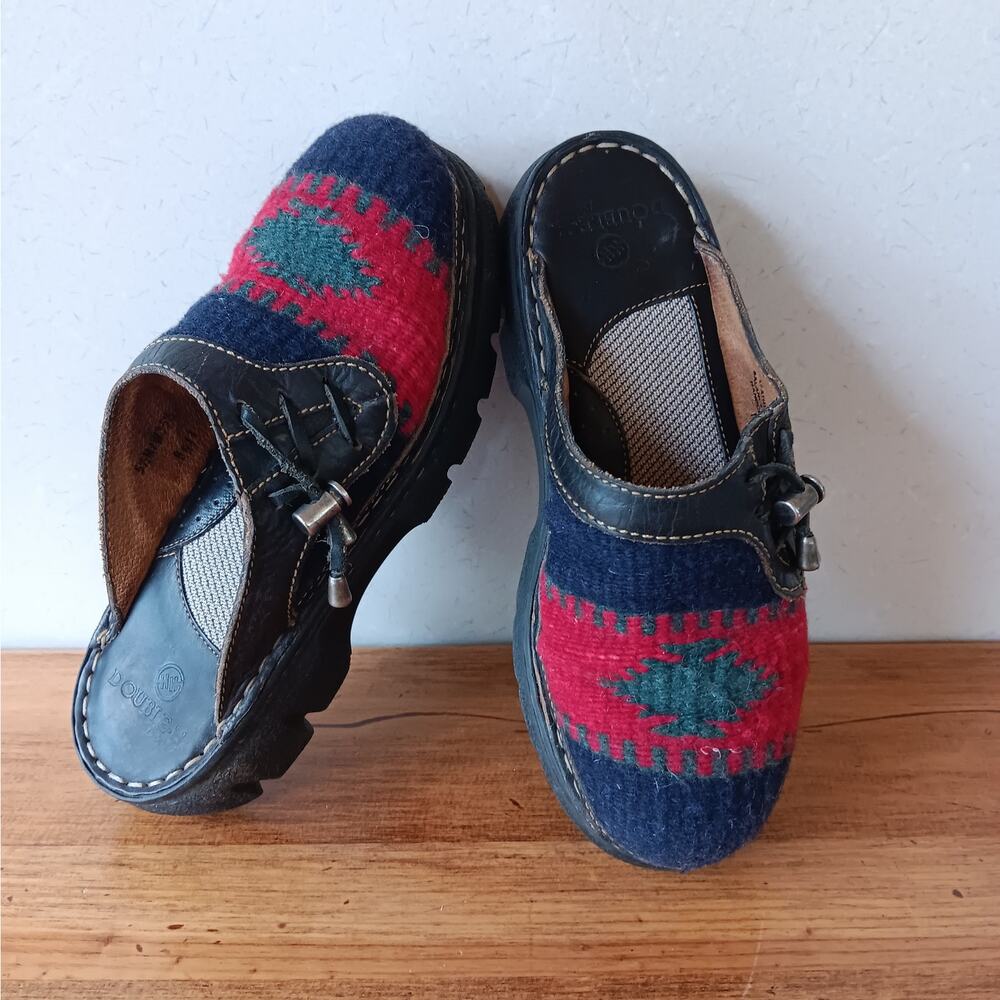 Double H Aztec Wool Leather Clogs